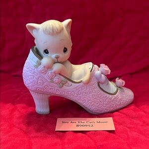 Precious Moments Pink Cat in Decorative Heel